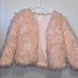 Pink faux fur jacket